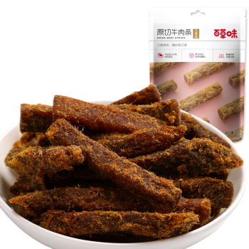 百草味 肉干肉脯特产肉类小吃即食熟食 五香味牛肉条50g