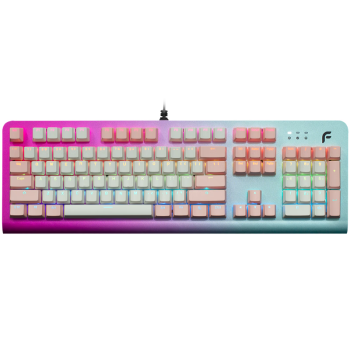 迪摩（DEARMO）F31机械键盘有线键盘游戏键盘104键RGB背光键盘吃鸡键盘电脑键盘 极光版 青轴