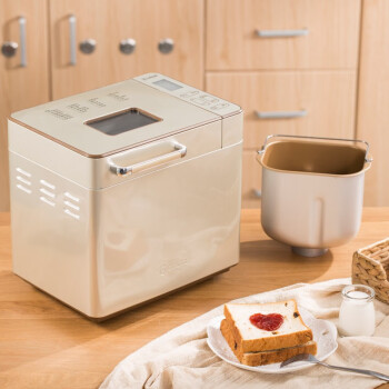 东菱面包机家用 全自动和面机 家用揉面机 可预约智能投撒果料 烤面包机 DL-TM018香槟金