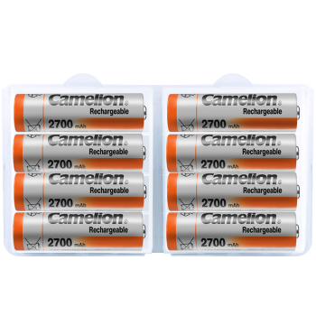 飞狮（Camelion）高容量镍氢充电电池 5号/五号/AA 2700毫安时8节 鼠标/麦克风/键盘/玩具/相机/闪光灯