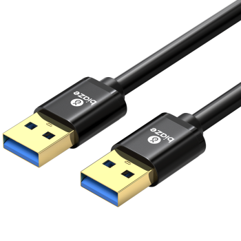 毕亚兹 高速USB3.0数据线传输线公对公 0.5米 双头移动硬盘盒数据高速传输线 笔记本散热器车载MP3连接线