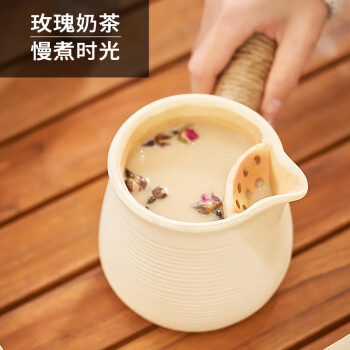 尚烤佳煮茶壶 煮茶罐 围炉煮茶 侧把烤茶罐器 陶壶 茶具（600ml）
