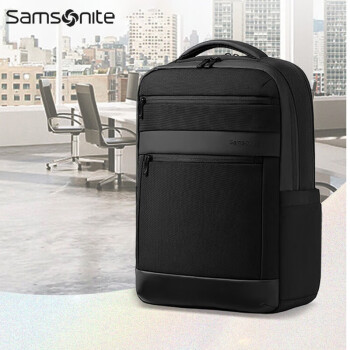 新秀丽（Samsonite）运动双肩包 电脑包商务旅行电脑通勤包书包 黑色 NU4*09015