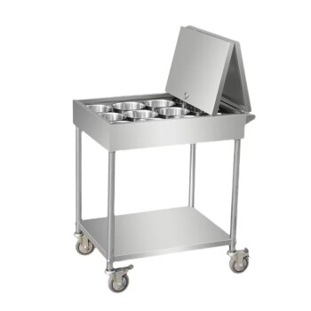 悍路不锈钢调料车商用厨房餐厅移动调料台加厚不锈钢12缸调料台
