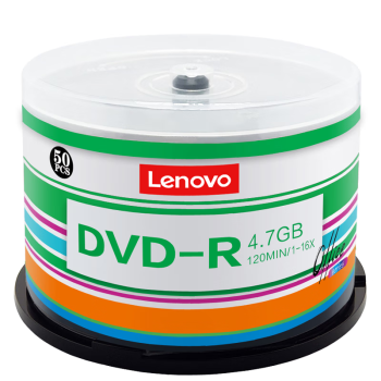 联想（Lenovo）DVD-R 光盘/刻录盘 16速4.7GB 办公系列 桶装50片 空白光盘