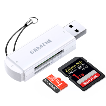 山泽USB3.0高速读卡器 双卡双读  多功能SD/TF读卡器 手机单反相机行车记录仪监控存储内存卡CRA02W