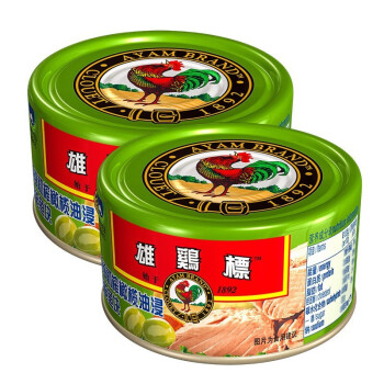 雄鸡标（AYAM BRAND）泰国进口  金枪鱼罐头特初榨橄榄油浸 方便速食鱼罐头组合装150g*2