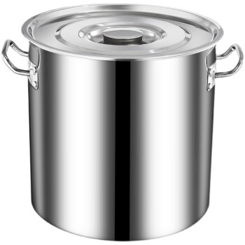 冰悦 不锈钢复合底汤桶 带盖圆桶卤煮水桶 50*50cm