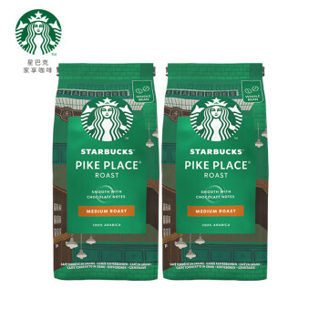 星巴克(Starbucks)烘焙咖啡豆PikePlace中度烘焙400g可做40杯【两袋装】