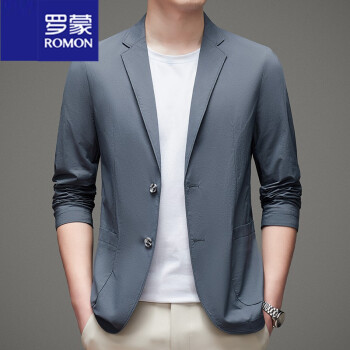罗蒙旗舰官方店官方春季薄款男士休闲西装商务英伦小西服修身便西男
