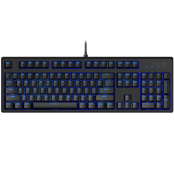 [华为认证]有线机械键盘-雷柏V708有线版-黑色-蓝光-红轴-104键全尺寸防泼溅设计