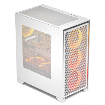 爱国者（aigo）YOGO T21 白色 电脑台式主机箱 多网孔散热（ATX主板/360水冷/高兼容性/8风扇位