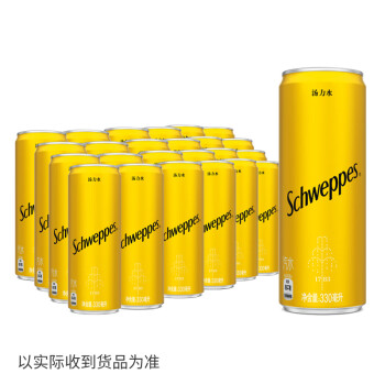 可口可乐（Coca-Cola）怡泉 汤力水 Tonic Water 苏打水 汽水饮料 330ml*24罐 整箱装