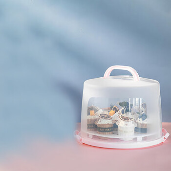 畅宝森 粉色加高10寸蛋糕盒+纸杯蛋糕垫片 打包盒子 2件起购JR1