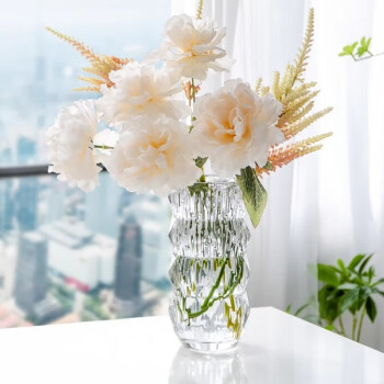 私花主义水晶玻璃花瓶璀璨烛台家居餐厅装饰品摆件鲜花瓶-23艾达透明