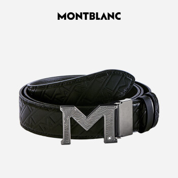 万宝龙MONTBLANC M系列黑色板扣腰带/皮带120x3.5cm 129447礼物