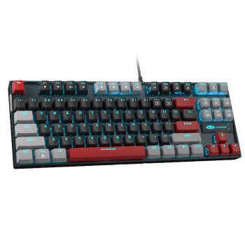 MageGeeMK-STAR 有线游戏键盘 87键可调背光机械键盘 迷你混搭机械键盘 舒适办公机械键盘 灰黑色蓝光红轴