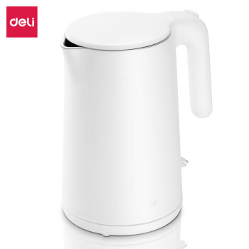 得力电热水壶烧水壶开水壶茶壶大容量便携 LW200-1.5升电热水壶(白色)