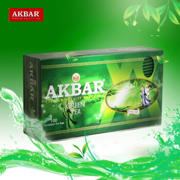 AKBAR阿卡巴  斯里兰卡英式绿茶茶叶 独立茶包办公室冷泡茶1.5g*100包