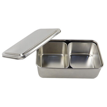 丹诗致远 不锈钢留样盒食物食品厨房调味盒调料盒带盖 方形不锈钢二格
