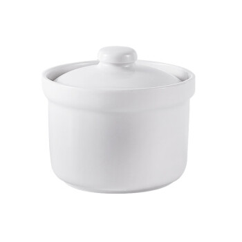 畅宝森 创意可爱带盖汤碗 隔水炖盅 4寸直身炖盅-白色带勺 10个起购 DO