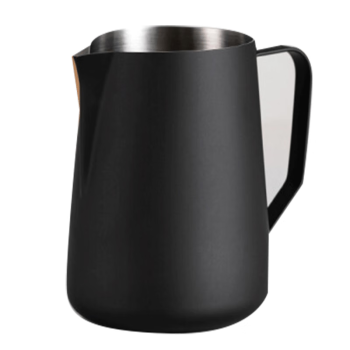 SIMELO咖啡杯拉花缸咖啡拉花杯304不锈钢奶泡杯350ML黑色旗舰版