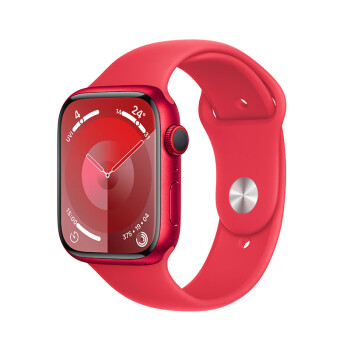 Apple Watch Series 9 智能手表45毫米红色铝金属表壳红色运动型表带S/M【蜂窝款】MRYF3CH/A