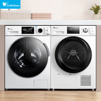 美的 热泵烘干机+洗衣机 全自动10公斤 小天鹅TG100VT86WMAD5+TH100VTH35 烘洗套装