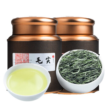 一号村【节日送礼】春茶毛尖茶新茶叶250g*2罐装绿茶 毛尖