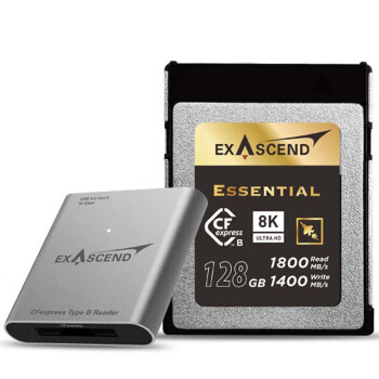 至誉科技（EXASCEND）128GB CFexpress Type-B存储卡 8K 1800MB/s读取速度 1400MB/s写入速度（读卡器套装）