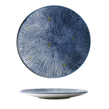 晶讯餐具陶瓷盘创意西餐盘牛排盘意面盘复古盘子 十寸天空蓝