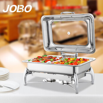巨博（JOBO）自助餐炉保温炉电加热9升布菲炉 304不锈钢双格食物盆