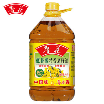 鲁花 食用油菜籽油 低芥酸特香菜籽油 物理压榨5L