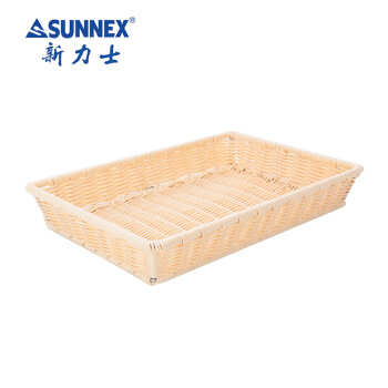 SUNNEX仿藤编面包篮子面包筐食品水果篮 干果盘 果盆盘长方形C04078T