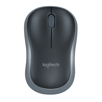 罗技（logitech）M185（M186）无线对称鼠标 笔记本电脑台式机光电鼠标 商务办公家用鼠标 黑色灰边