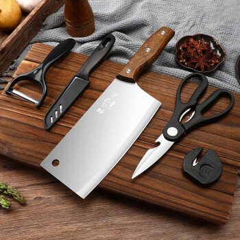 派莱斯（PLYS）家用菜刀不锈钢切菜刀切片刀切肉刀 厨房刀具五件套