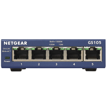 网件（NETGEAR）GS105 5口千兆非网管交换机 小型办公家用宿舍网络分线器以太网交换机/工业级