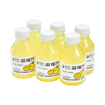 奇妙果物园常山胡柚进口香柚双柚汁0脂复合果汁饮料饮品300ml整箱6瓶装