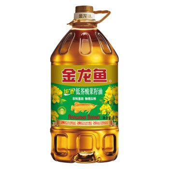 金龙鱼 食用油 非转基因 物理压榨 纯香低芥酸菜籽油5L