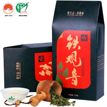 茗山生态茶乌龙茶 安溪铁观音 清香型二级100g 礼盒装茶叶自己喝