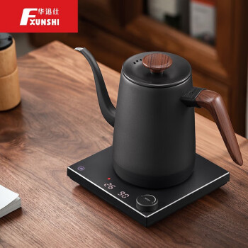 华迅仕（Fxunshi）家用电热水壶烧水壶 办公室通用壶304不锈钢手冲壶茶具配件 ZD-2021 黑色