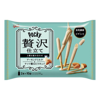 日本进口glico格力高pocky百奇牛奶巧克力味饼干零食一袋巴旦木牛奶味