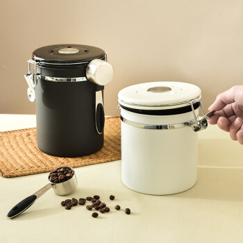 佰芙妮 密封罐304不锈钢储存罐保鲜茶叶奶粉罐本色咖啡罐-1.5升 2个