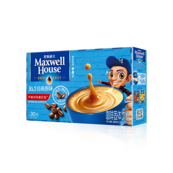 麦斯威尔（Maxwell House）原味速溶咖啡30条（390克/盒）（新老包装交替发货）