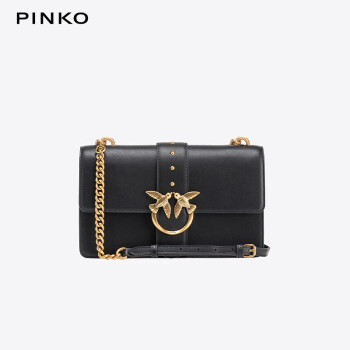 PINKO女包燕子包CLASSIC经典牛皮包 单肩包斜挎包 黑色