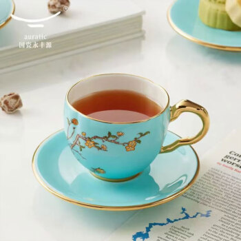 永丰源夫人瓷-西湖蓝2头茶咖杯碟/茶杯（150ml）