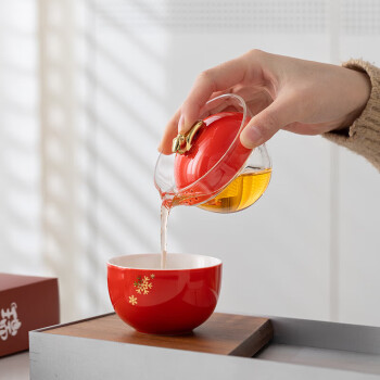 沏一杯茶 瑞雪兆龙年 中式彩瓷茶具套装