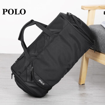 POLO旅行包男士手提行李包大容量出差旅行袋单肩斜挎包 044293 黑色