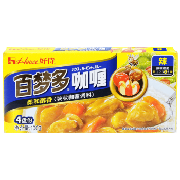 好侍（House）百梦多咖喱100g/盒 辣味 咖喱块 日式风味 块状咖喱 调味料