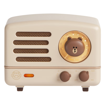猫王收音机猫王音响 LINE FRIENDS布朗熊联名款OTR便携式蓝牙音箱可爱复古小音响情人节礼物 特别版